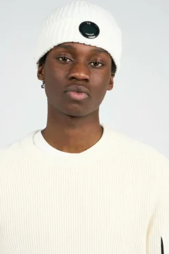 ACCESSORIES KNIT CAP IN EXTRAFINE MERINO WOOL - Bonnet | Blanc*C.P. COMPANY Sale