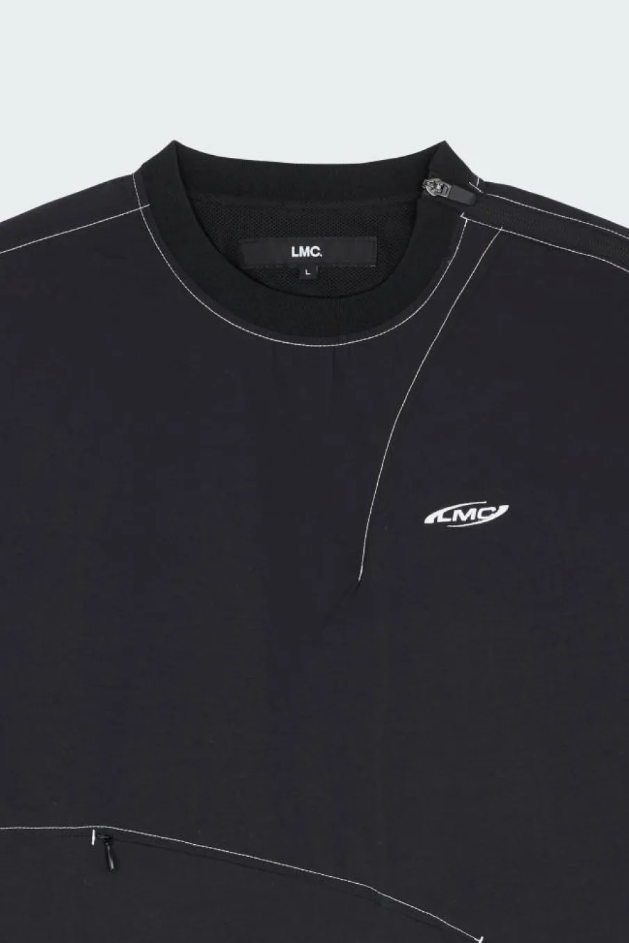 ACTIVE GEAR NYLON CURVED DART CREW NECK - T-shirt | Noir*LOST MANAGEMENT CITIES Sale