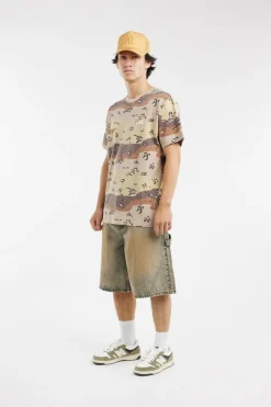 BRUSH WASHED DENIM CARPENTER SHORTS - Short | Kaki*LOST MANAGEMENT CITIES Outlet