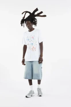 BRUSH WASHED DENIM CARPENTER SHORTS - Short |*LOST MANAGEMENT CITIES Sale