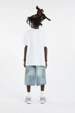 BRUSH WASHED DENIM CARPENTER SHORTS - Short |*LOST MANAGEMENT CITIES Sale