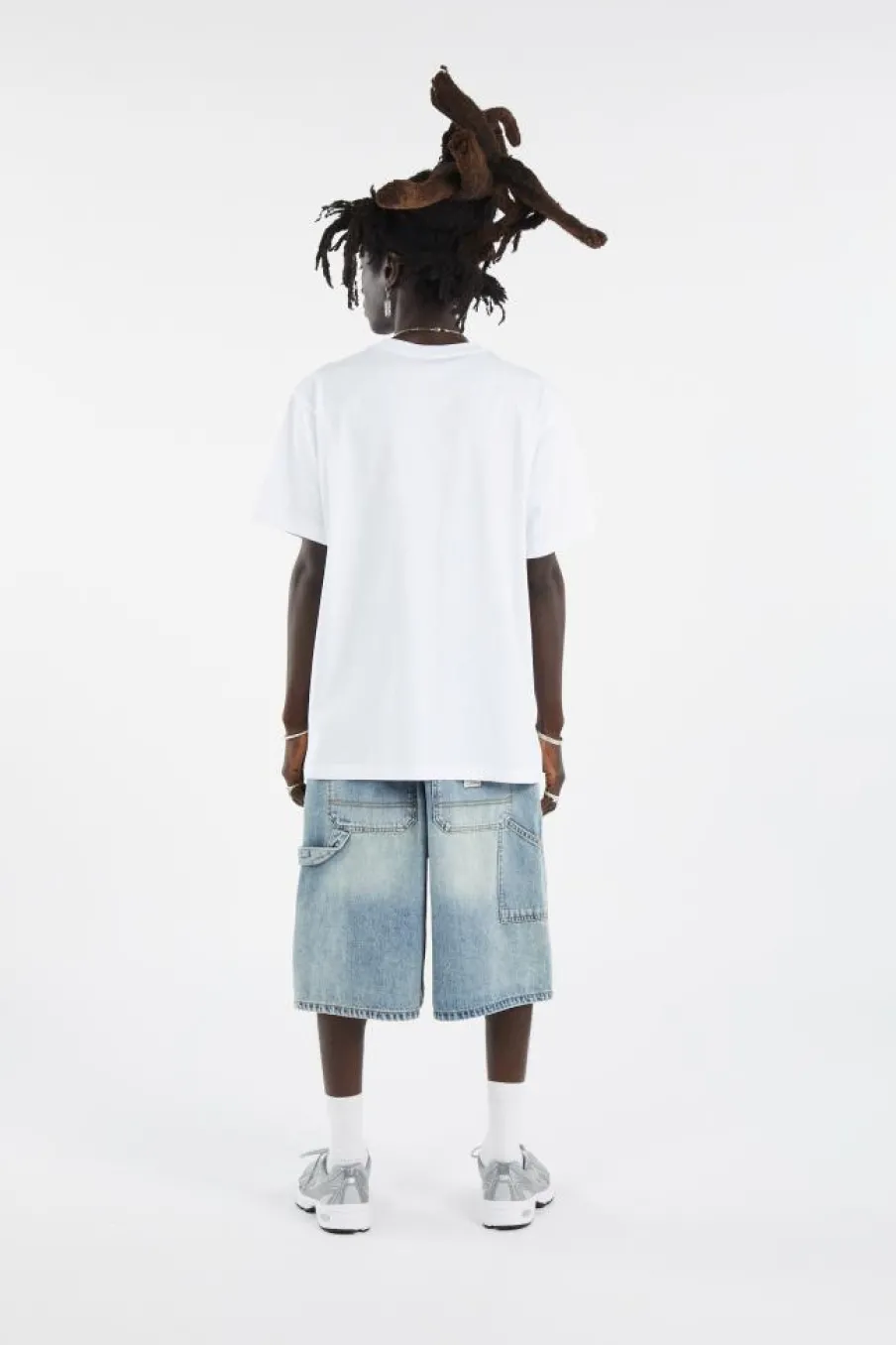 BRUSH WASHED DENIM CARPENTER SHORTS - Short |*LOST MANAGEMENT CITIES Sale