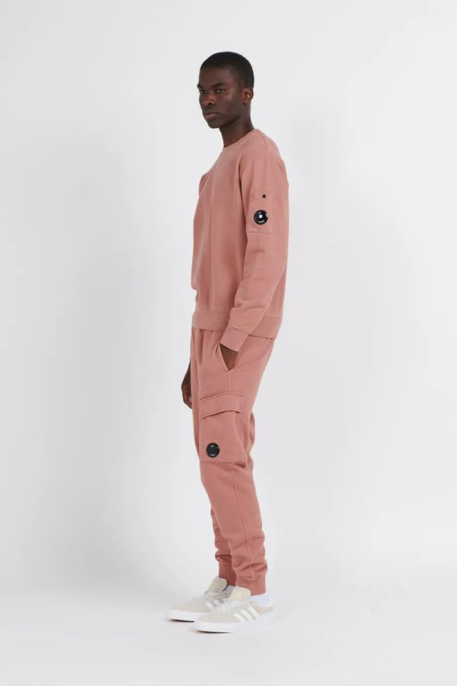 BRUSHED & EMERIZED DIAGONAL FLEECE CARGO TRACK PANTS - Jogging | Rose*C.P. COMPANY Discount