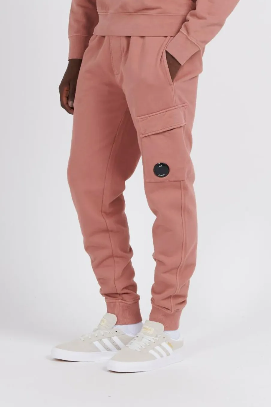 BRUSHED & EMERIZED DIAGONAL FLEECE CARGO TRACK PANTS - Jogging | Rose*C.P. COMPANY Discount