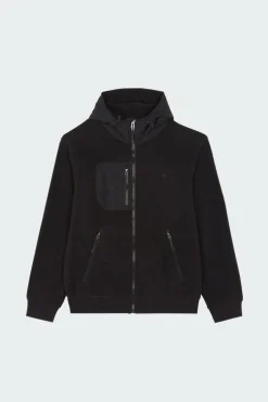Brushed Fleece Hybrid Hooded Jacket - Polaire | Noir*POLO RALPH LAUREN Sale
