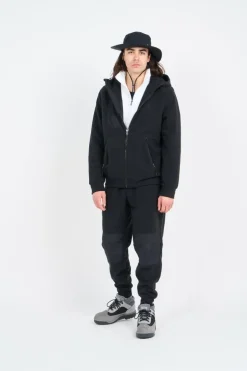 Brushed Fleece Hybrid Hooded Jacket - Polaire | Noir*POLO RALPH LAUREN Sale