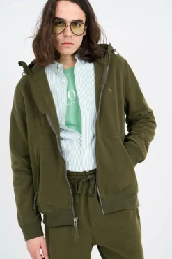 Brushed Fleece Hybrid Hooded Jacket - Polaire | Kaki*POLO RALPH LAUREN Outlet
