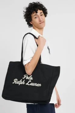 Cabas brodé en toile - Sac cabas | Noir*POLO RALPH LAUREN Online