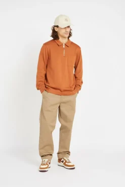 CRESTON RUGBY 1/4 ZIP - Sweatshirt | Orange*FARAH