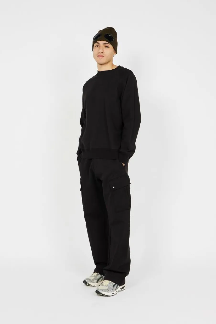 DIAGONAL RAISED FLEECE CARGO - Jogging | Noir*C.P. COMPANY Discount