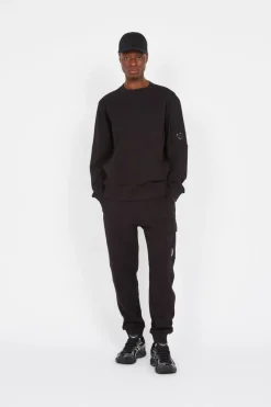 DIAGONAL RAISED FLEECE LENS - Jogging | Noir*C.P. COMPANY Sale