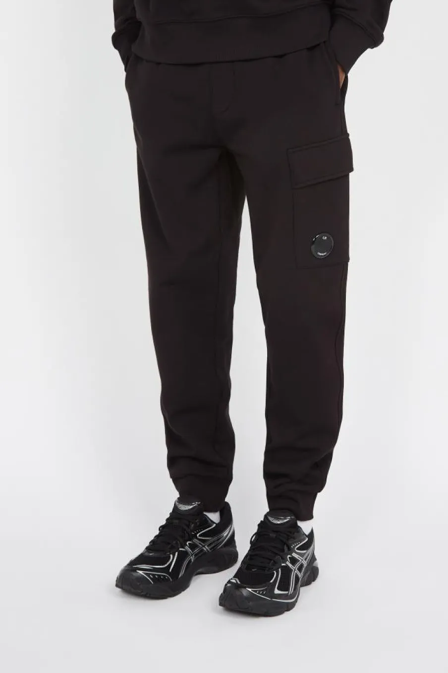 DIAGONAL RAISED FLEECE LENS - Jogging | Noir*C.P. COMPANY Sale