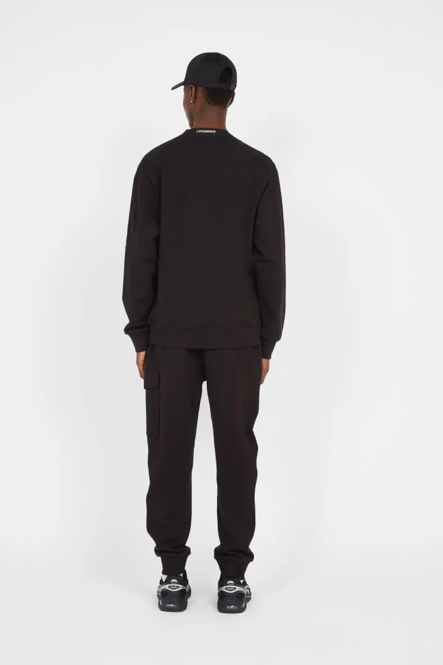 DIAGONAL RAISED FLEECE LENS - Jogging | Noir*C.P. COMPANY Sale