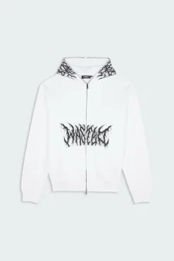 Full zip blitz - Hoodie zippé | Blanc*WASTED New
