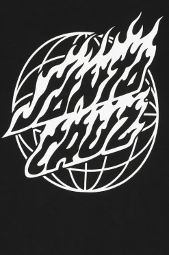 Global Flame Dot Mono - T-shirt | Noir*SANTA CRUZ Discount