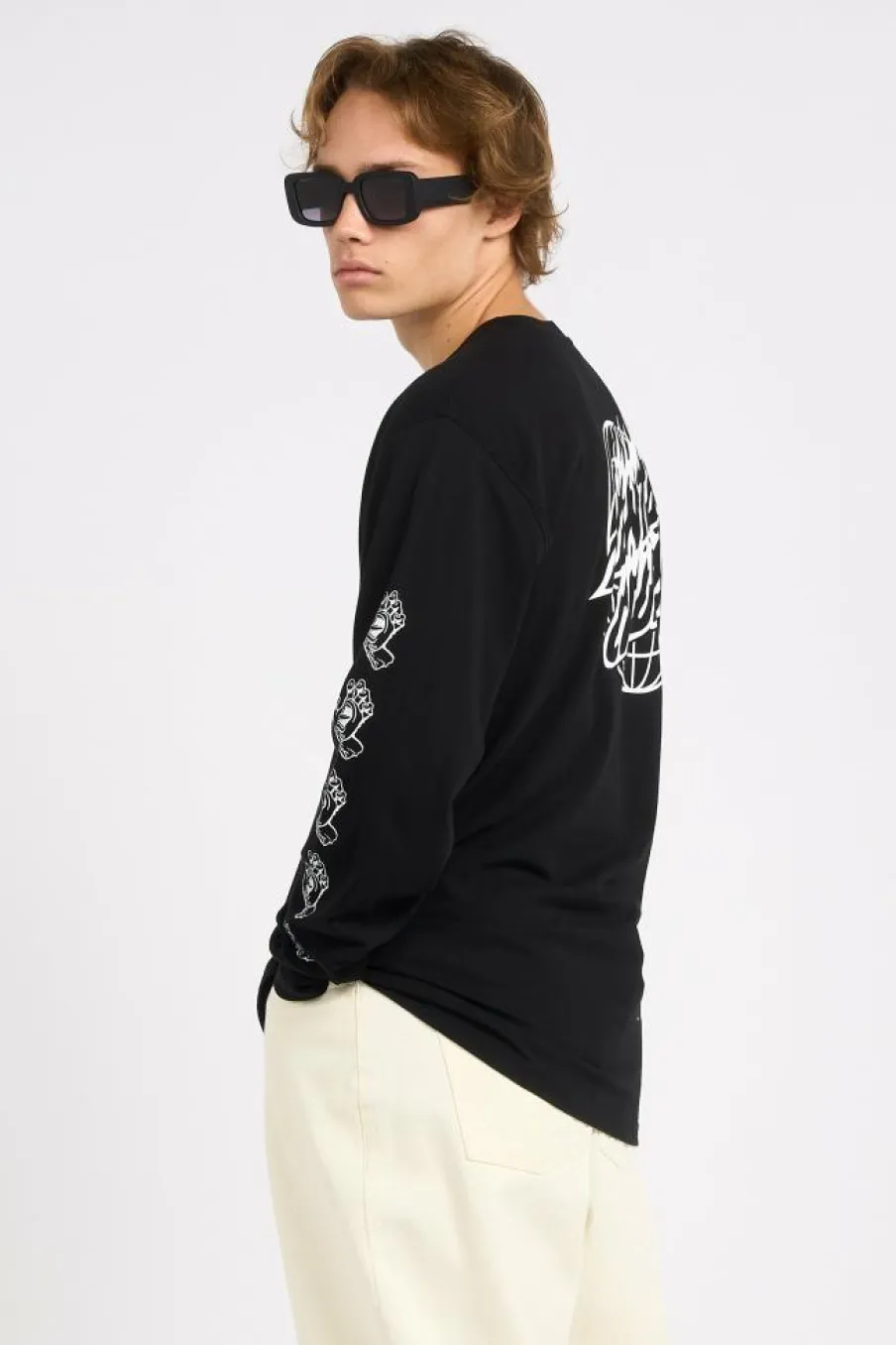 Global Flame Dot Mono - T-shirt | Noir*SANTA CRUZ Discount