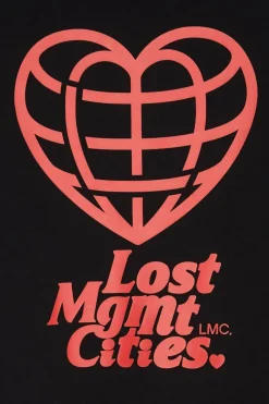 HEART GLOBE HOODIE - Hoodie | Noir*LOST MANAGEMENT CITIES Outlet