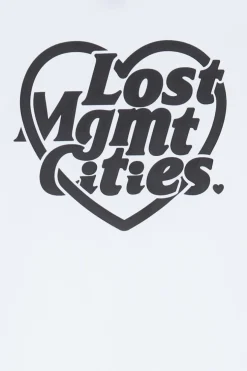 HEART GLOBE LONG SLV TEE - T-shirt | Blanc*LOST MANAGEMENT CITIES New