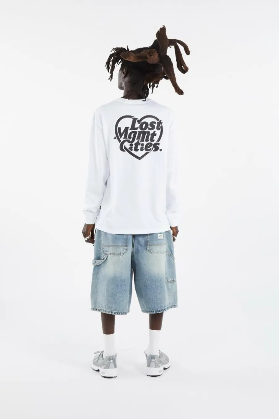 HEART GLOBE LONG SLV TEE - T-shirt | Blanc*LOST MANAGEMENT CITIES New