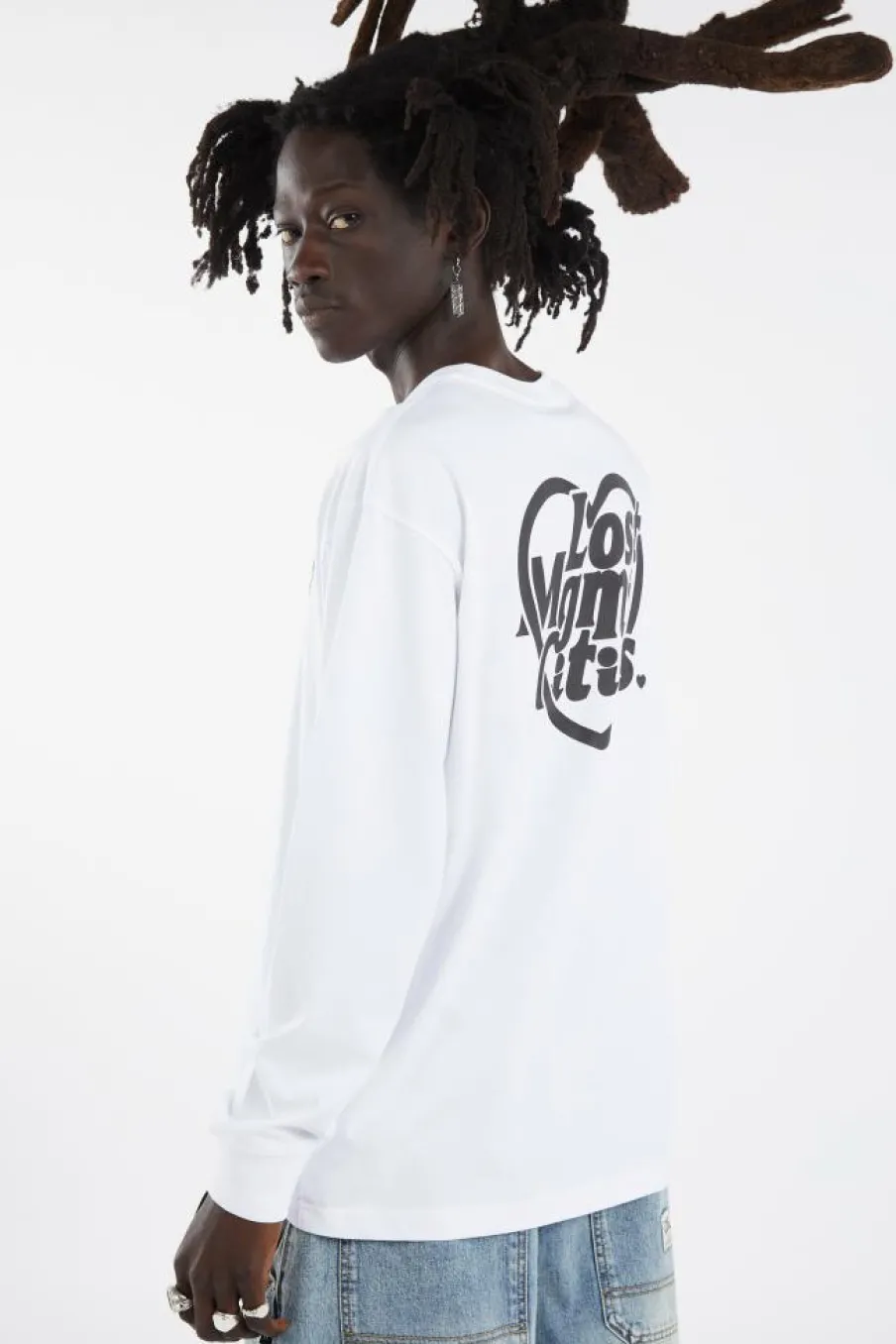 HEART GLOBE LONG SLV TEE - T-shirt | Blanc*LOST MANAGEMENT CITIES New