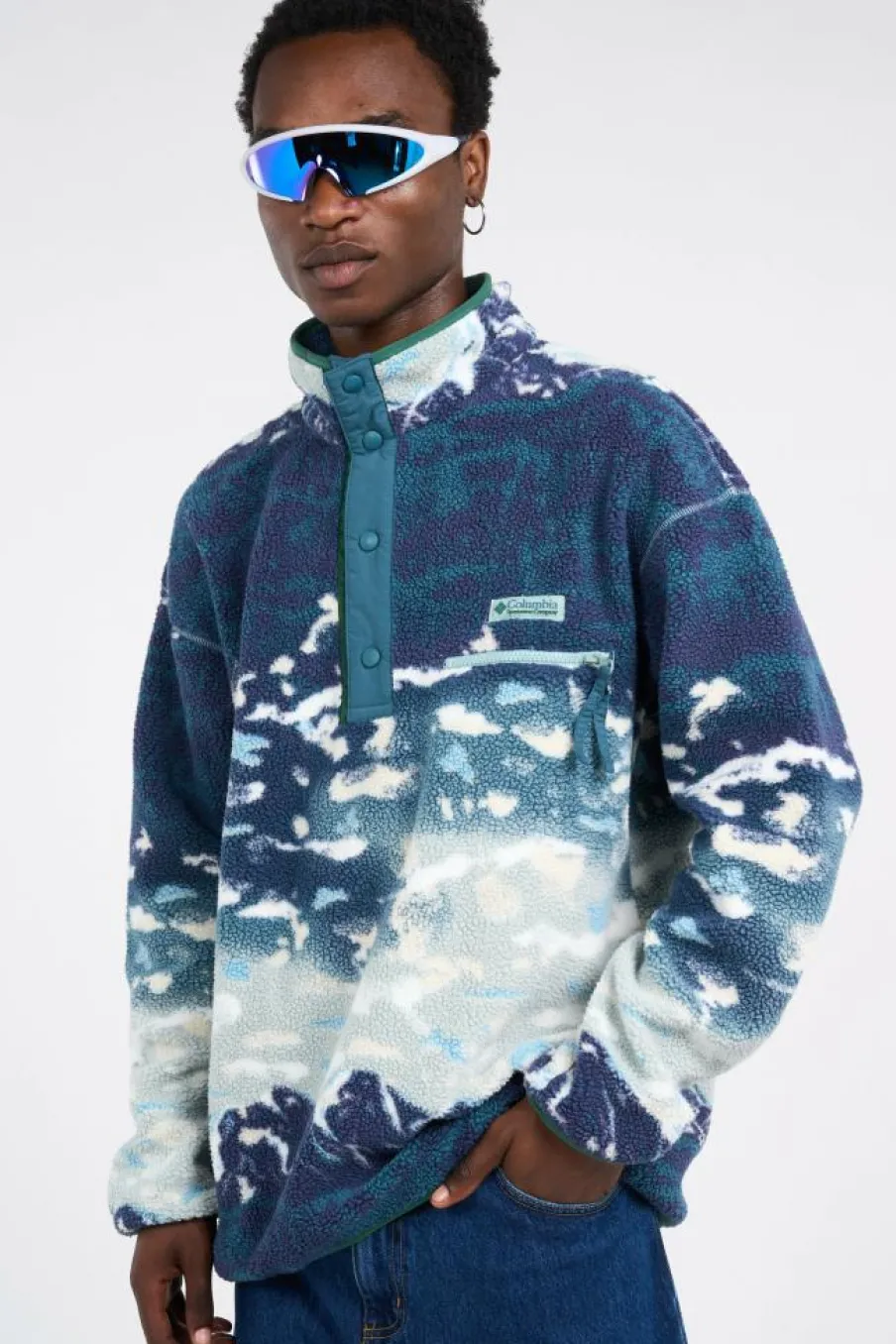 Helvetia II Printed Half - Polaire | Bleu*COLUMBIA New
