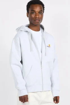 Hooded American Script - Hoodie zippé | Gris*CARHARTT WIP Discount