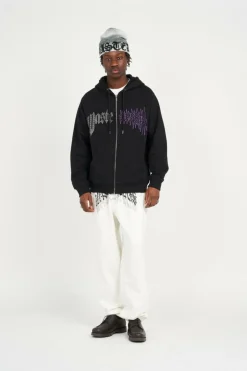 HOODIE ZIP CROWN PITCHER - Hoodie zippé | Noir*WASTED New