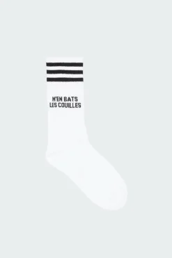 M'EN BATS LES COUILLES - Chaussettes | Blanc*MOTHER SOCKER