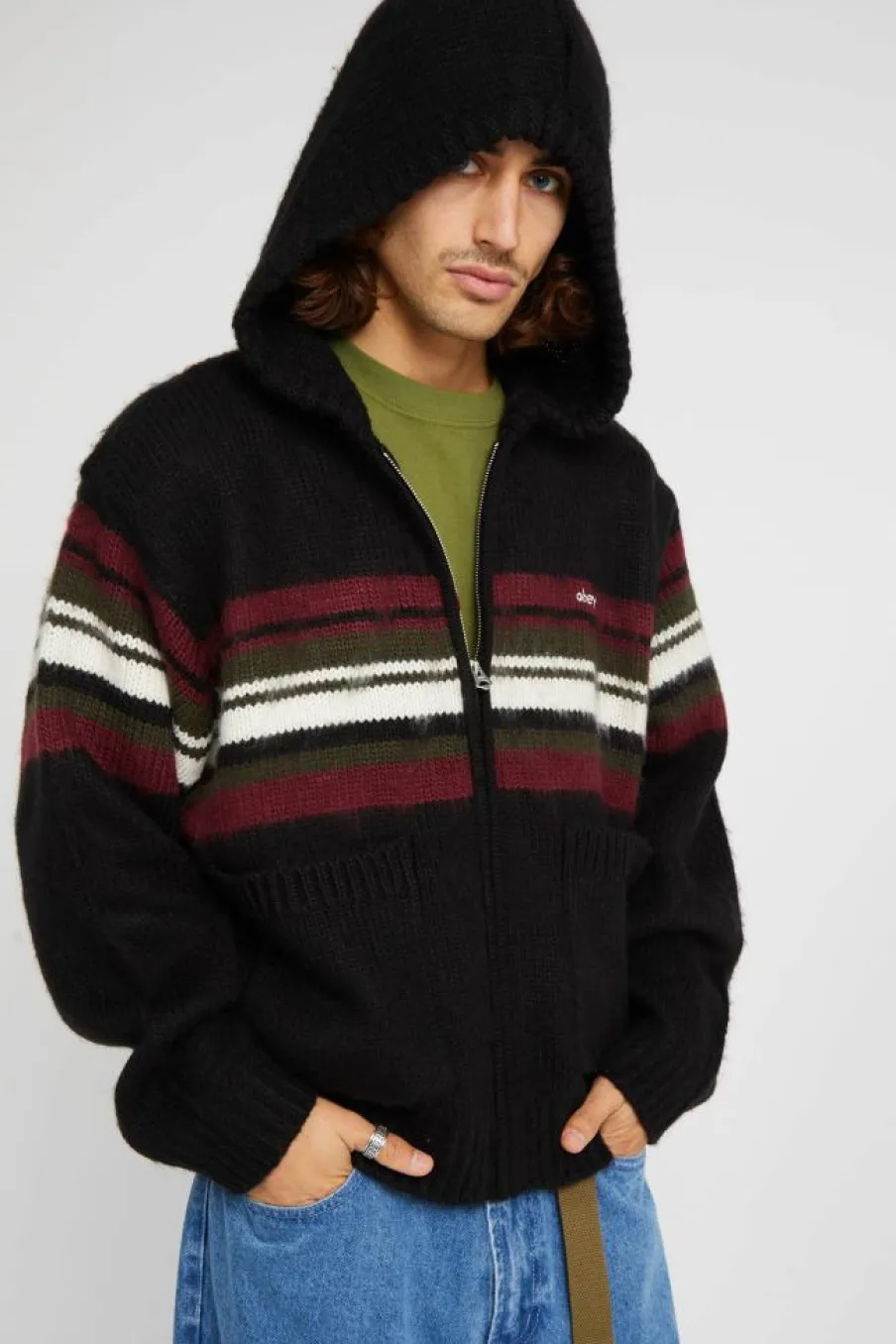 MYERS ZIP UP - Cardigan | Noir*OBEY Outlet