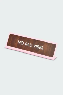 No Bad Vibes Deskplate Sign - Plaque de bureau | Multicolore*FLAMINGO CANDLES Outlet