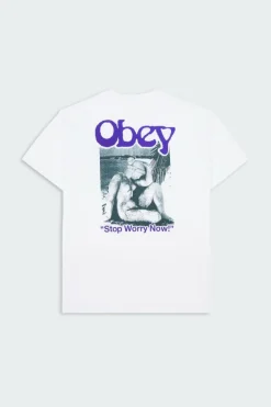 STOP WORRY NOW - T-shirt | Blanc*OBEY Clearance