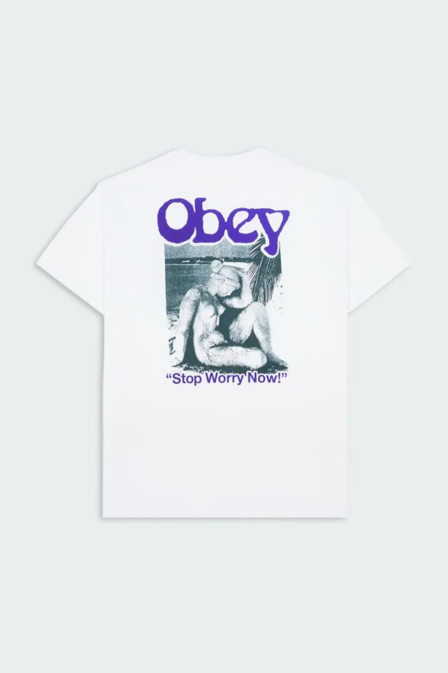STOP WORRY NOW - T-shirt | Blanc*OBEY Clearance