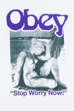 STOP WORRY NOW - T-shirt | Blanc*OBEY Clearance