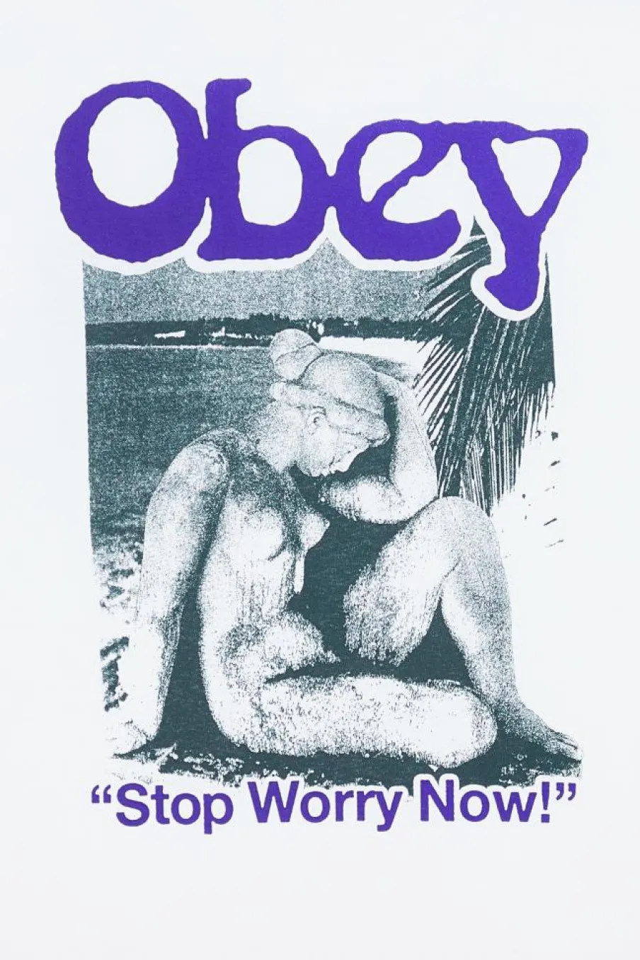 STOP WORRY NOW - T-shirt | Blanc*OBEY Clearance