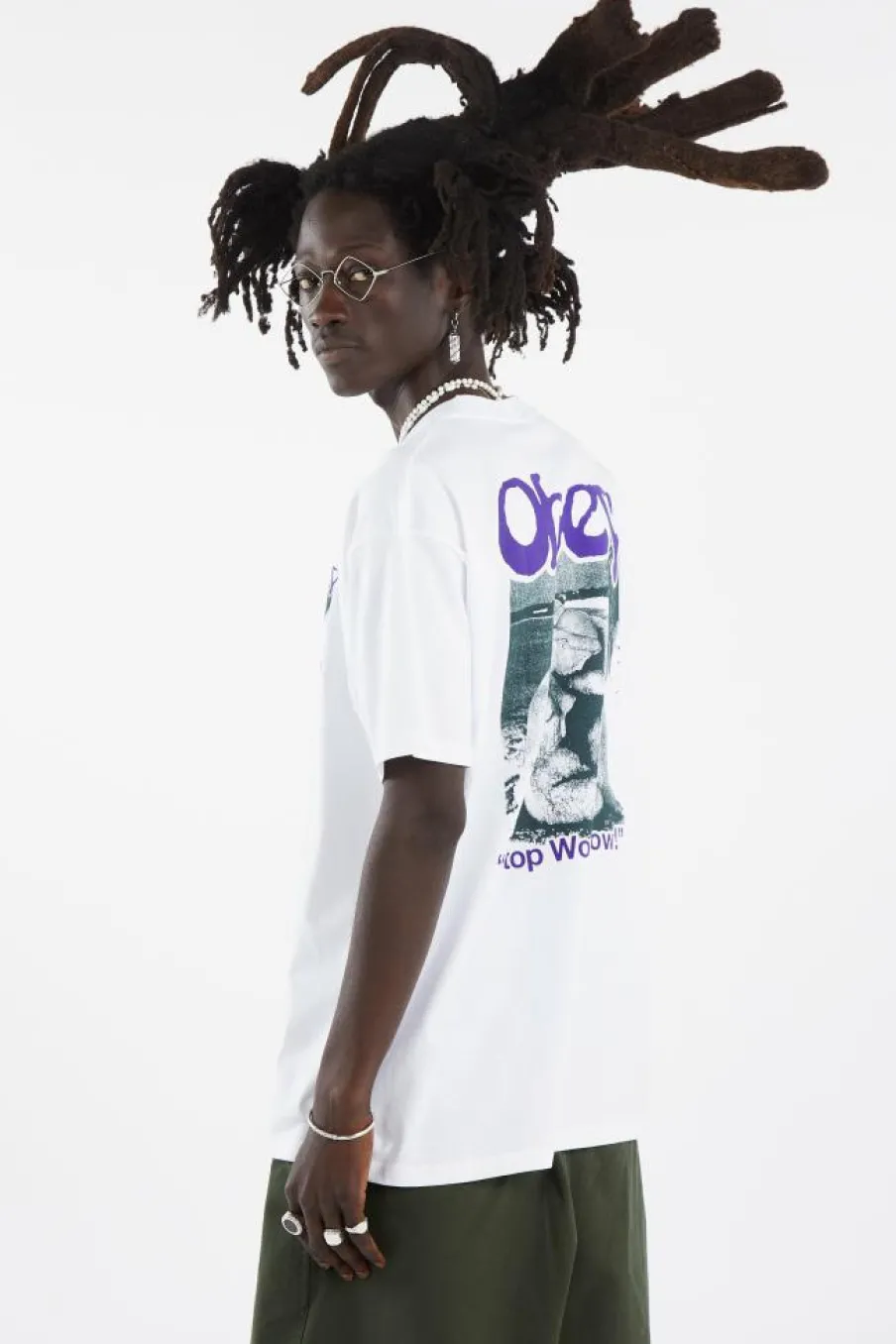 STOP WORRY NOW - T-shirt | Blanc*OBEY Clearance