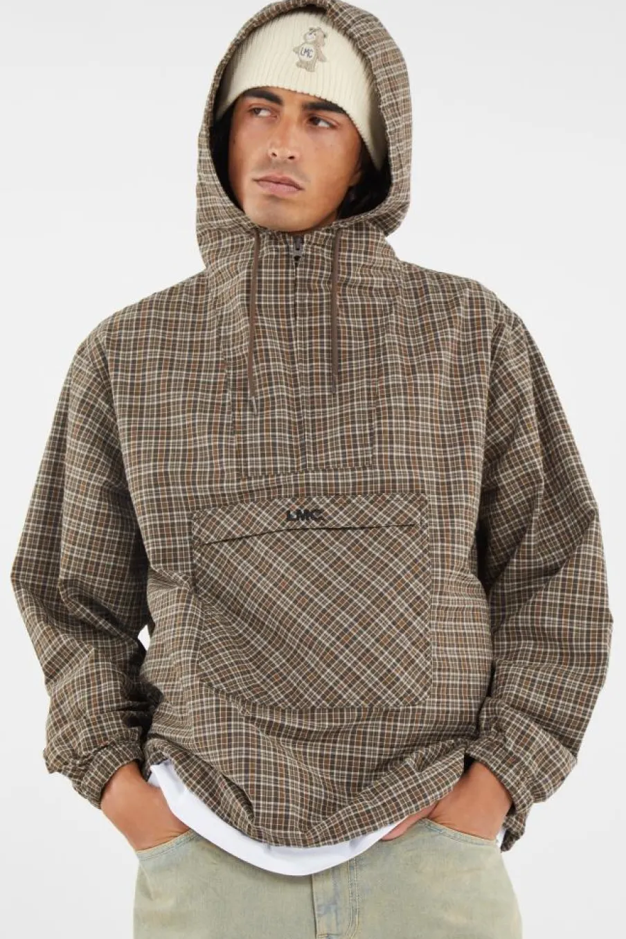 OG CHECK ANORAK JACKET - Veste | Violet*LOST MANAGEMENT CITIES Outlet