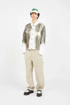 OIL STAINED TRUCKER - Veste | Blanc*ICE CREAM