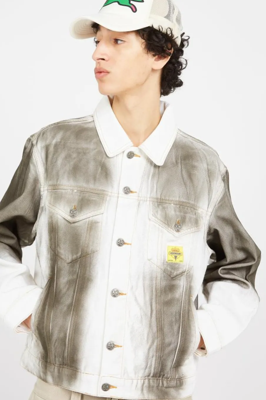 OIL STAINED TRUCKER - Veste | Blanc*ICE CREAM