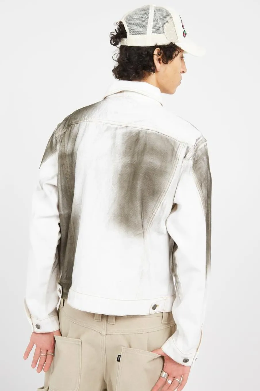OIL STAINED TRUCKER - Veste | Blanc*ICE CREAM