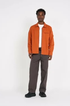 ORGANIC GABARDINE ZIPPED - Veste | Marron*C.P. COMPANY Online