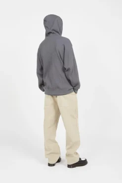 OVAL GLOBE WAFFLE ZIP-UP HOODIE - Hoodie | Gris*LOST MANAGEMENT CITIES Best