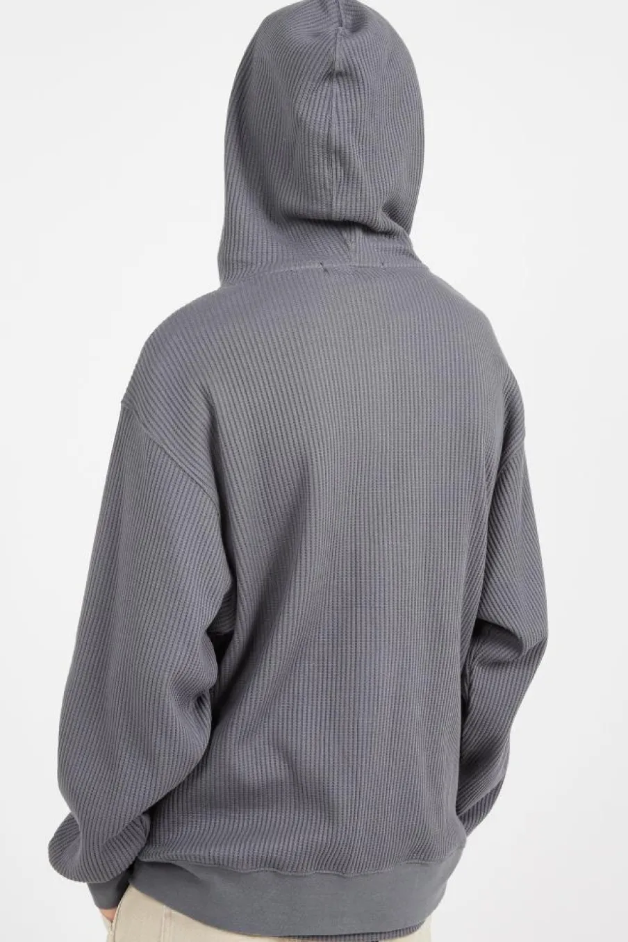 OVAL GLOBE WAFFLE ZIP-UP HOODIE - Hoodie | Gris*LOST MANAGEMENT CITIES Best