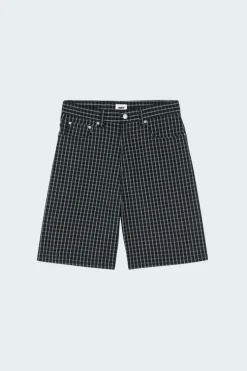 PLAID BAGGY DENIM SHORT - Short | Noir*OBEY Sale
