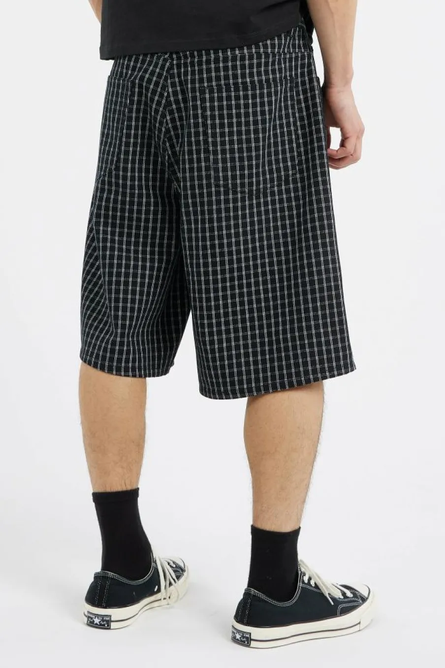 PLAID BAGGY DENIM SHORT - Short | Noir*OBEY Sale