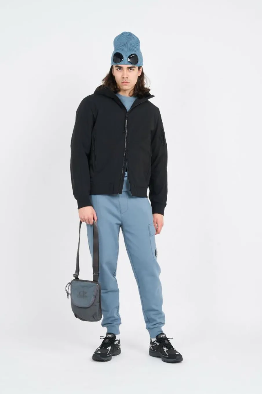 PLAIN PAPER TOUCH SHOULDER BAG - Sac bandouilière | Gris*C.P. COMPANY