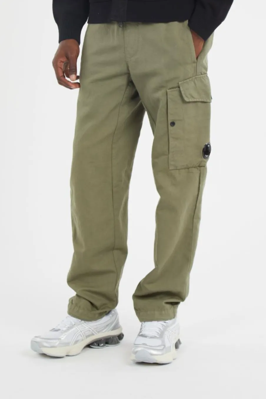 REGULAR FIT COTTON/LINEN PANTS - Pantalon | Kaki*C.P. COMPANY Hot