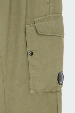 REGULAR FIT COTTON/LINEN PANTS - Pantalon | Kaki*C.P. COMPANY Hot