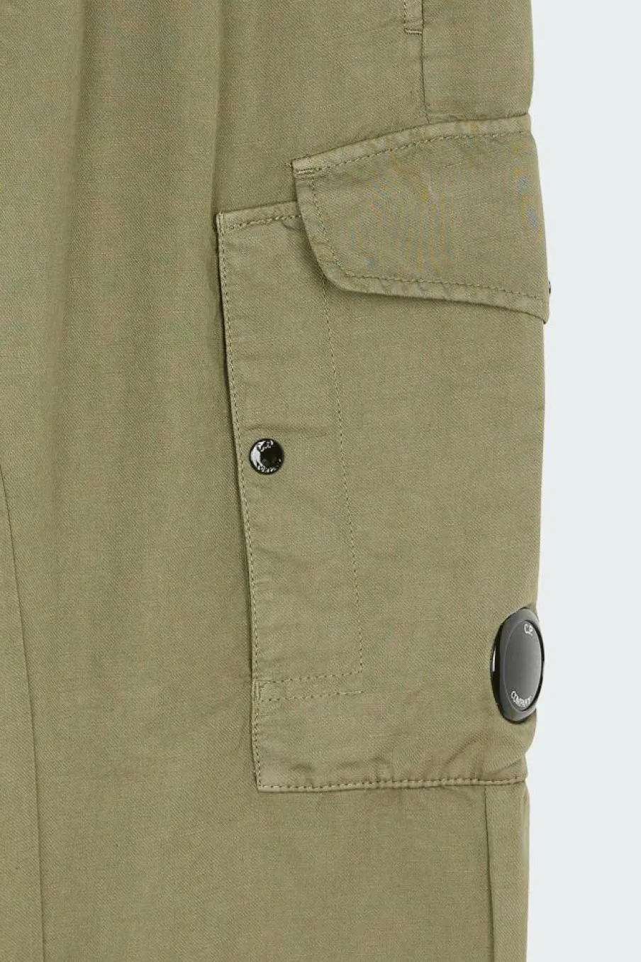 REGULAR FIT COTTON/LINEN PANTS - Pantalon | Kaki*C.P. COMPANY Hot