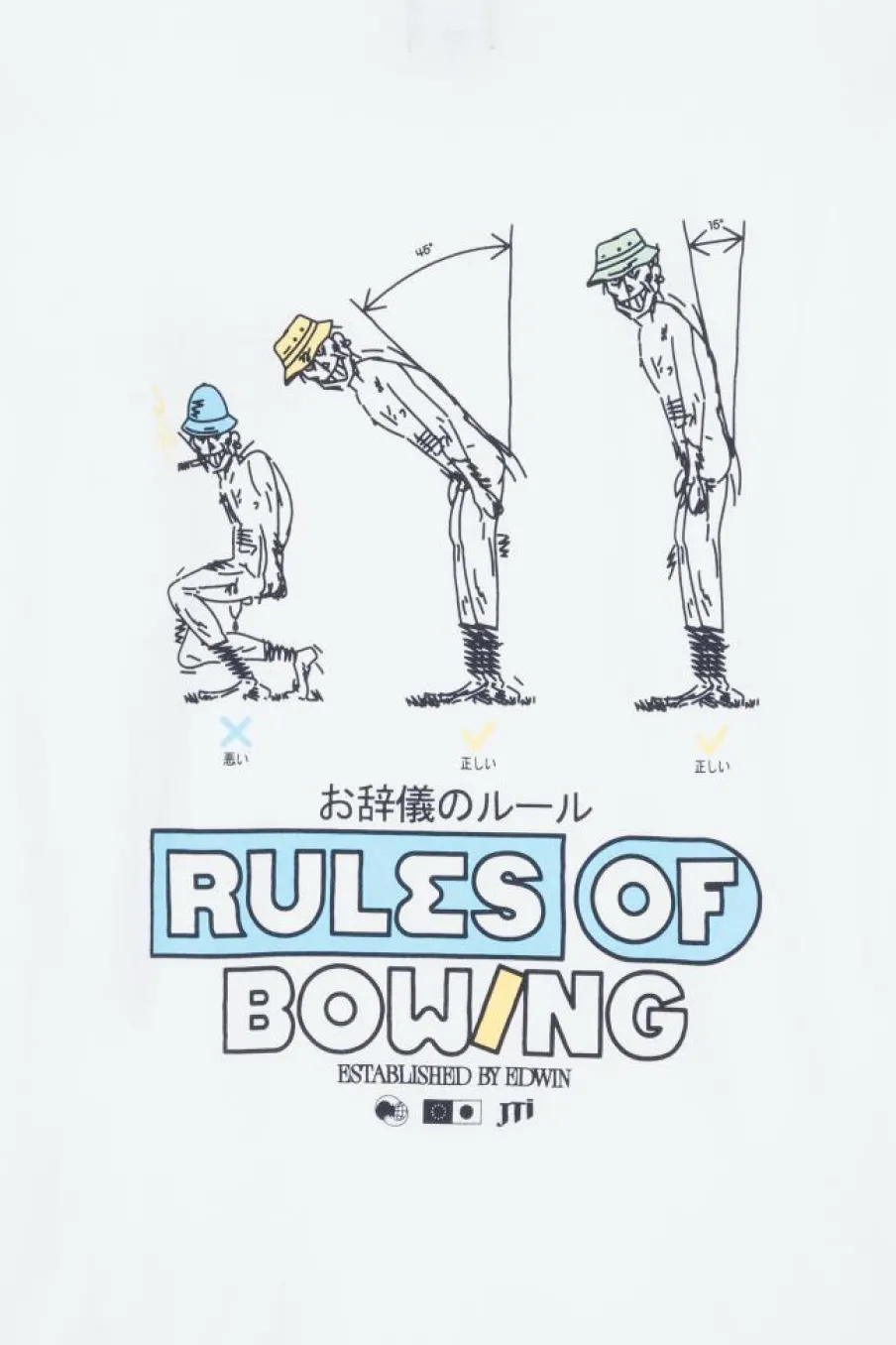 rules of bowing - T-shirt | Blanc*EDWIN Sale