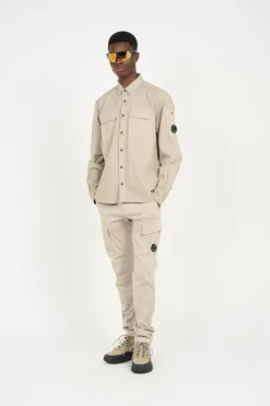 SATEEN STRETCH CARGO LENS - Cargo | Kaki*C.P. COMPANY Online